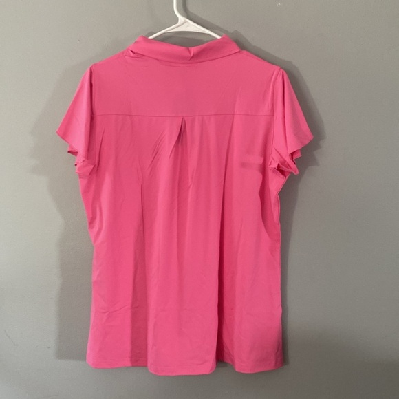 Pink Women's Polo Shirt Zip front - Picture 6 of 8